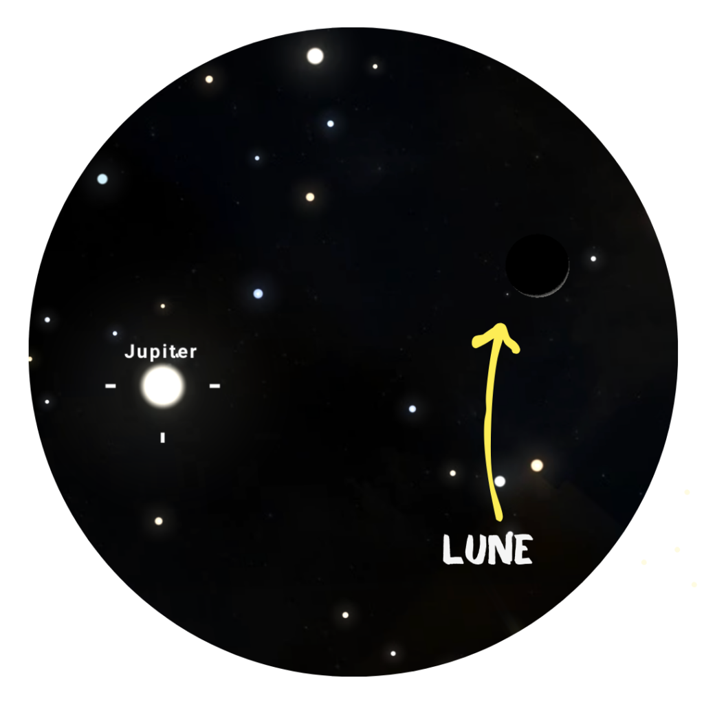 Jupiter sera visible le 10 avril ©Stellarium